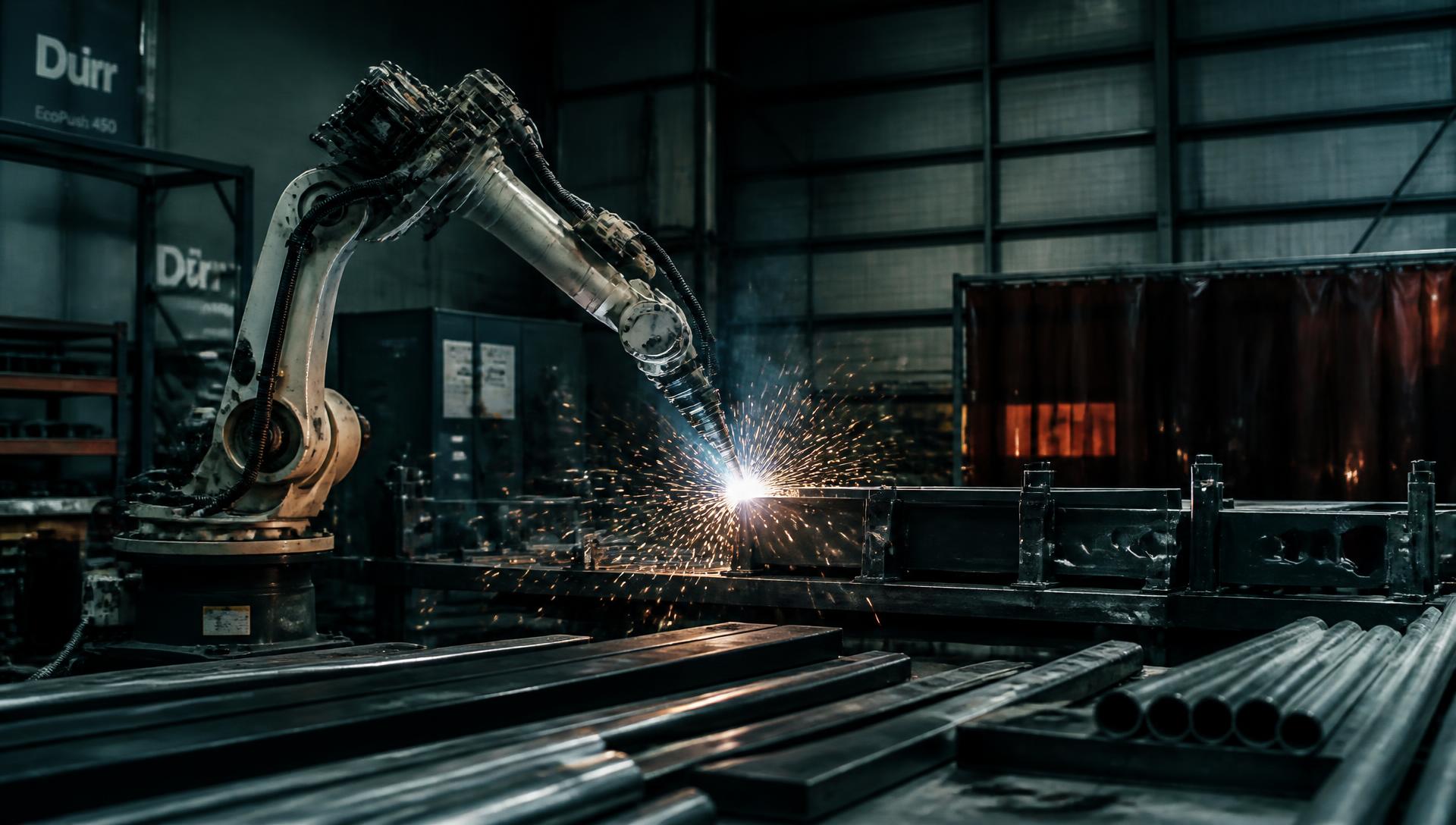Lasrobot aan het werk in de werkplaats van HopCon