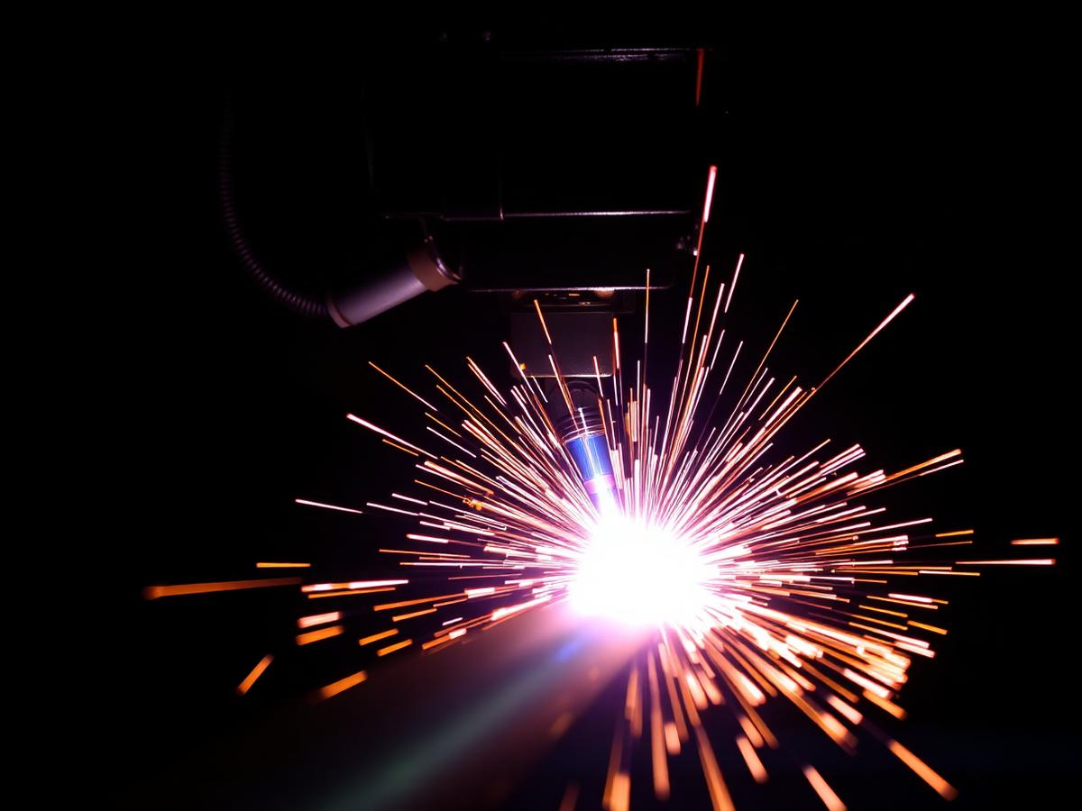 Fiber laser snijdt een stalen buis